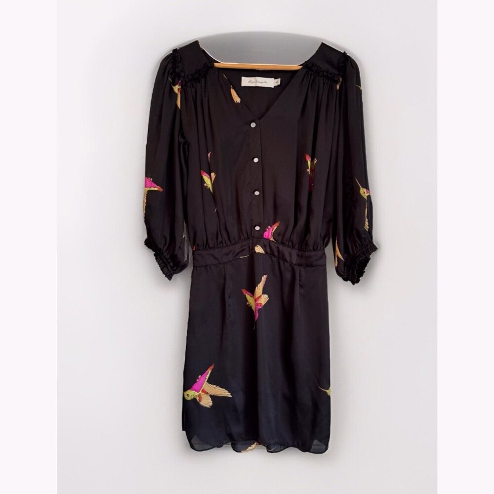 T-Bags LA Black Hummingbird Fairview Dress Womens Small Boho Romantic Whimsigoth